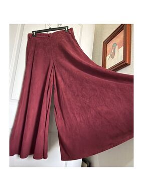 Women's Wah-Maker Vintage Collection Burgundy Wide Leg Pants #0043 Size 10